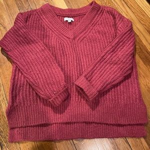 Lucky Brand size S/P V-Neck wool blend pink sweater